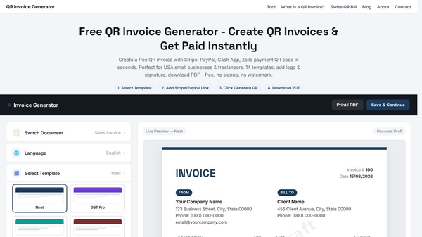 QR Invoice Generator