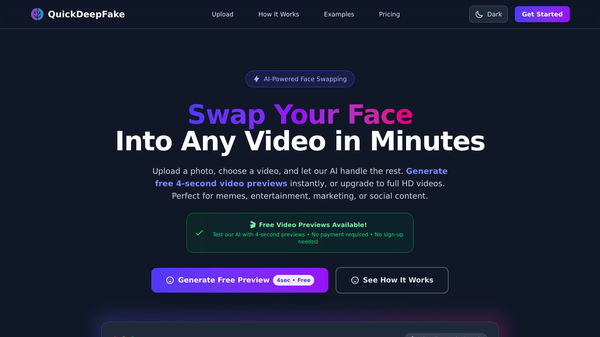 QuickDeepFake AI Face Swap Video