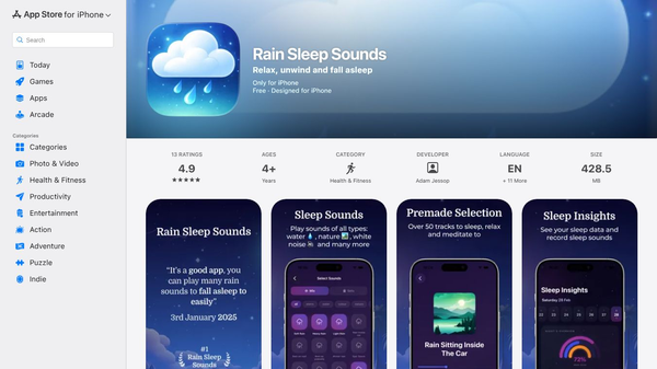 Rain Sleep Sounds iOS app