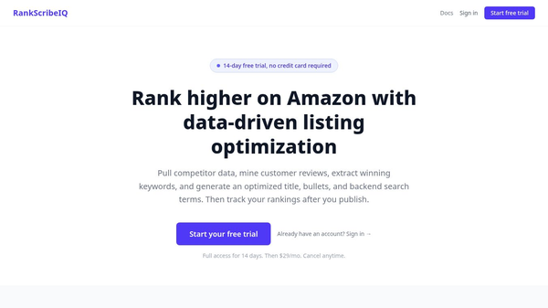 RankScribeIQ, Amazon listing optimizer
