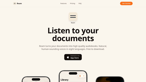 Ream: AI text to speech