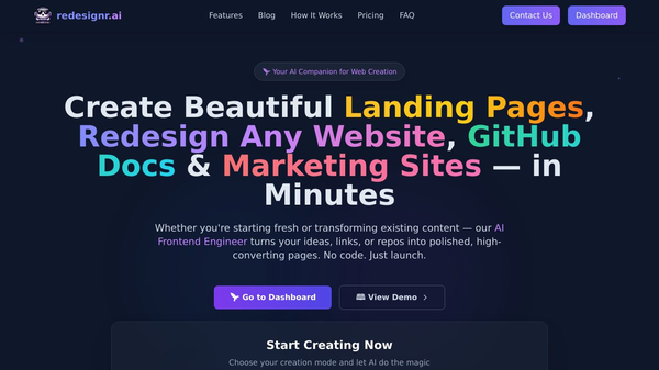Redesignr Ai - landing page builder and website redesign