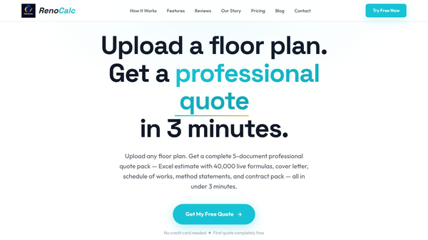 RenoCalc AI Powered Floor Plan Analysis
