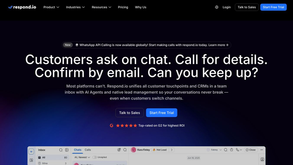 Respond.io: AI Agents for Chat & Voice