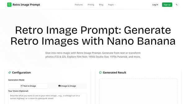 Retro Image Prompt - Nano Banana Retro Image Prompt Generator