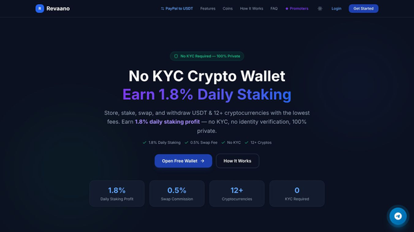 Revaano — No-KYC Crypto Wallet