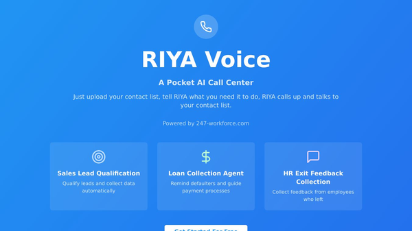 RIYA, Personal AI Call Center