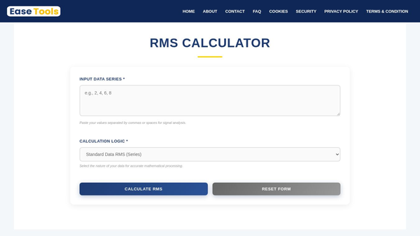 RMS Calculator | Ease Tools