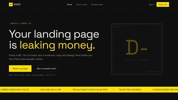 ROAST — your landing page leaking money