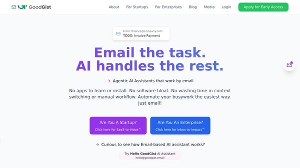 SaaS-to-Inbox™: Email-based AI assistant