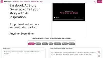 Sassbook AI Story generator