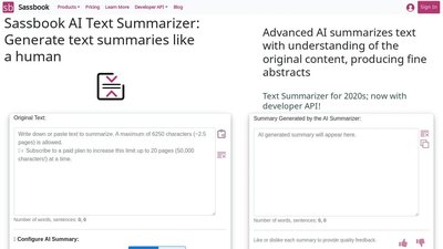 Sassbook AI Summarizer