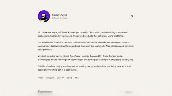 Saurav Nayal Portfolio