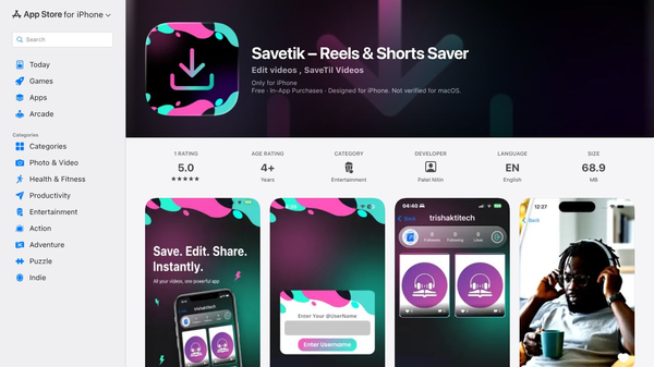 Savetik – Reels & Shorts Saver