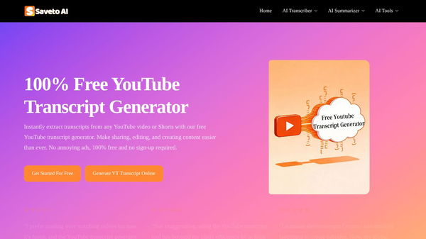 Saveto AI| Free AI Transcription Tool