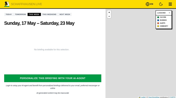 Schaffhausen.Live - Personal AI Agent