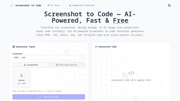 Screenshot to Code