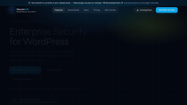 SecureAuth — Enterprise WordPress 2FA