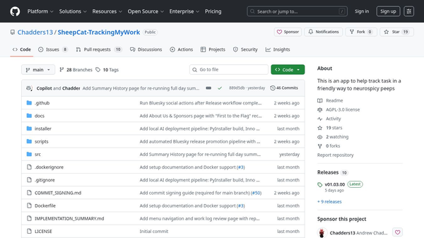 SheepCat Tracking My Work