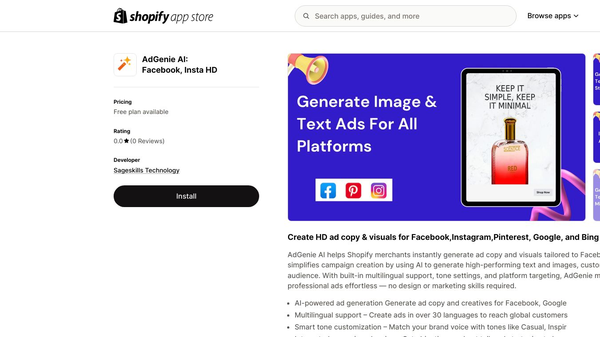 Shopify AdGenie AI: Facebook, Insta HD
