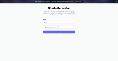 Shorts Generator