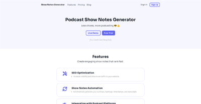 Show Notes Generator