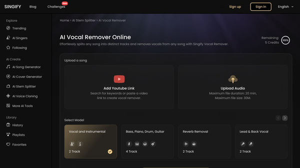 Singify Vocal Remover