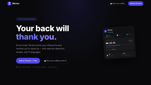 SitLess — Your back will thank you