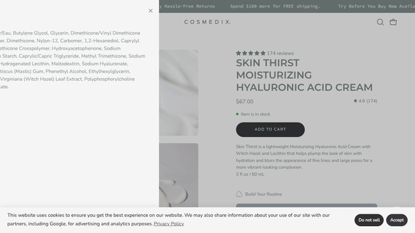 Skin Thirst Moisturizing Cream