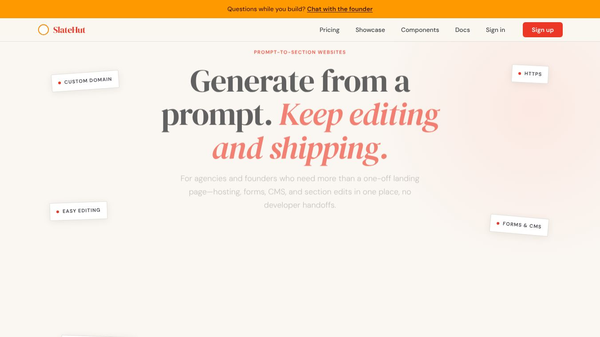 SlateHut.com - AI website builder
