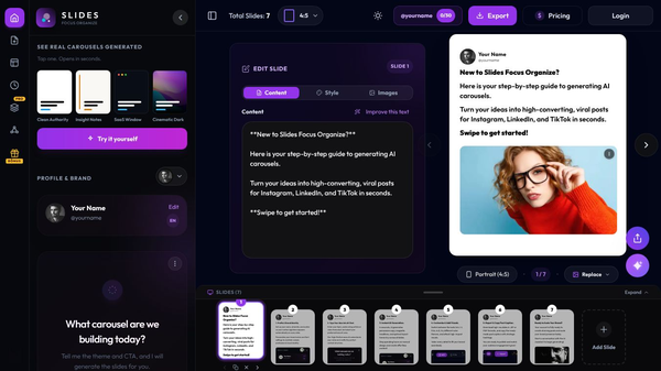Slides Focus Organize 2.0