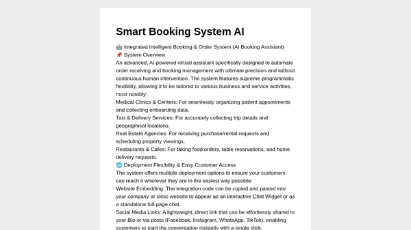 Smart Booking System AI