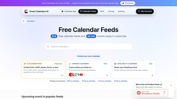 Smart Calendar Feeds