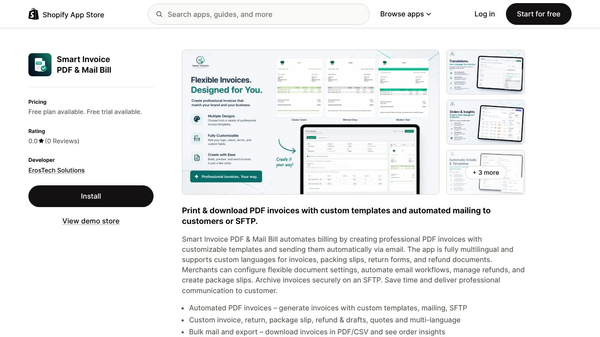 Smart Invoice PDF & Mail Bill