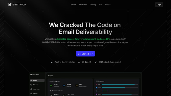Smtpfox - Mailboxes for Cold Outreach