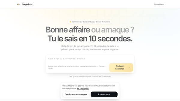 SnipeAuto — Bonne affaire ou pas ?