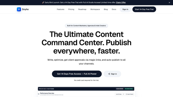 Snyho: AI Content Command Center