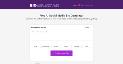 Social Media Bio Generator