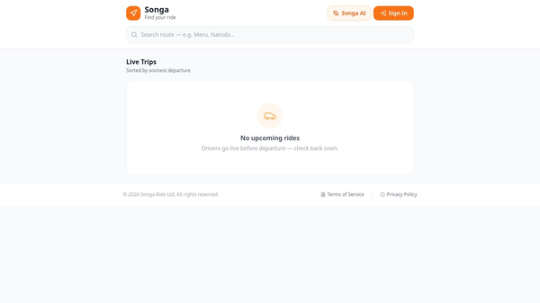 Songa Ride Booking App