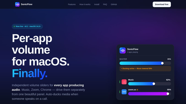 SonicFlow Mac App