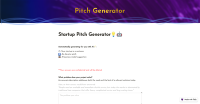 Startup Pitch Generator