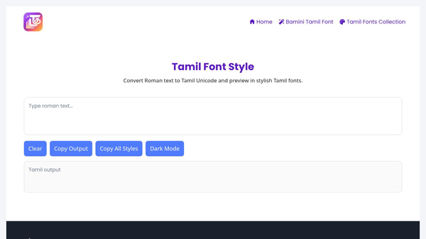 Stylish Tamil Fonts