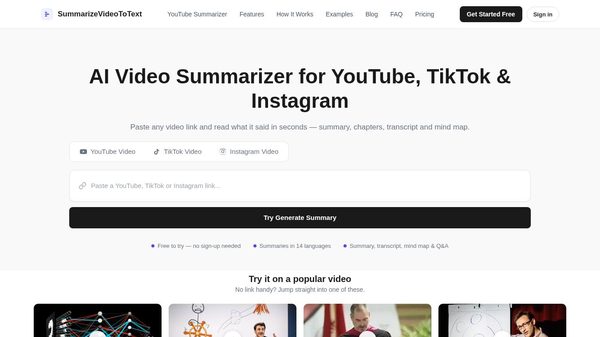 SummarizeVideoToText