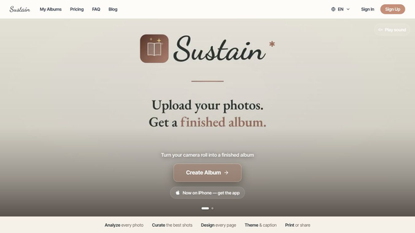 Sustain - AI Photo Album Maker