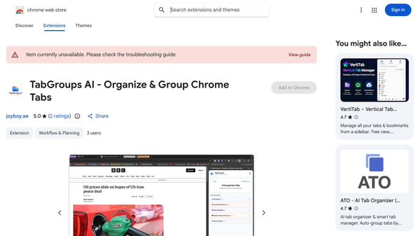 TabGroups AI - Organize Chrome Tabs