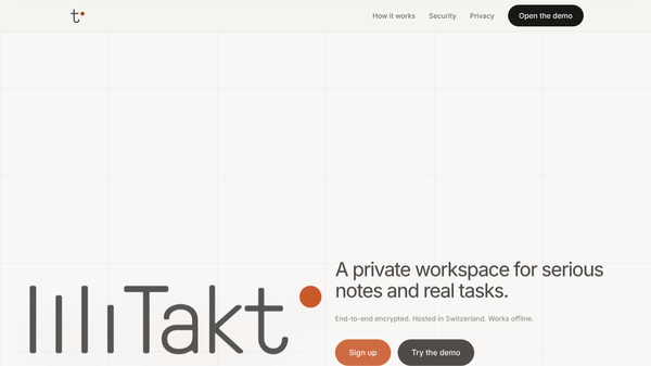 Takt — Private notes and tasks