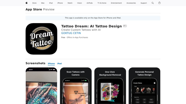 Tattoo Dream: AI Tattoo Design for iOS