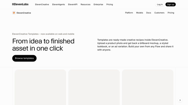 Templates in ElevenCreative