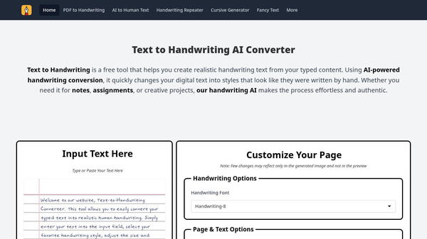 Text to handwriting converter