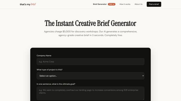 The Instant Creative Brief Generator